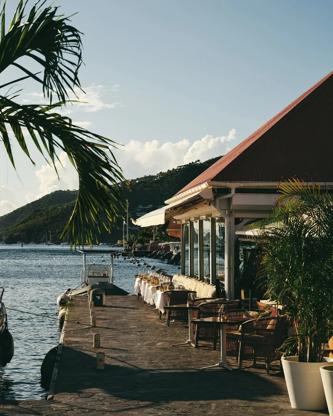 Golden hour on the Gustavia waterfront, St Barth